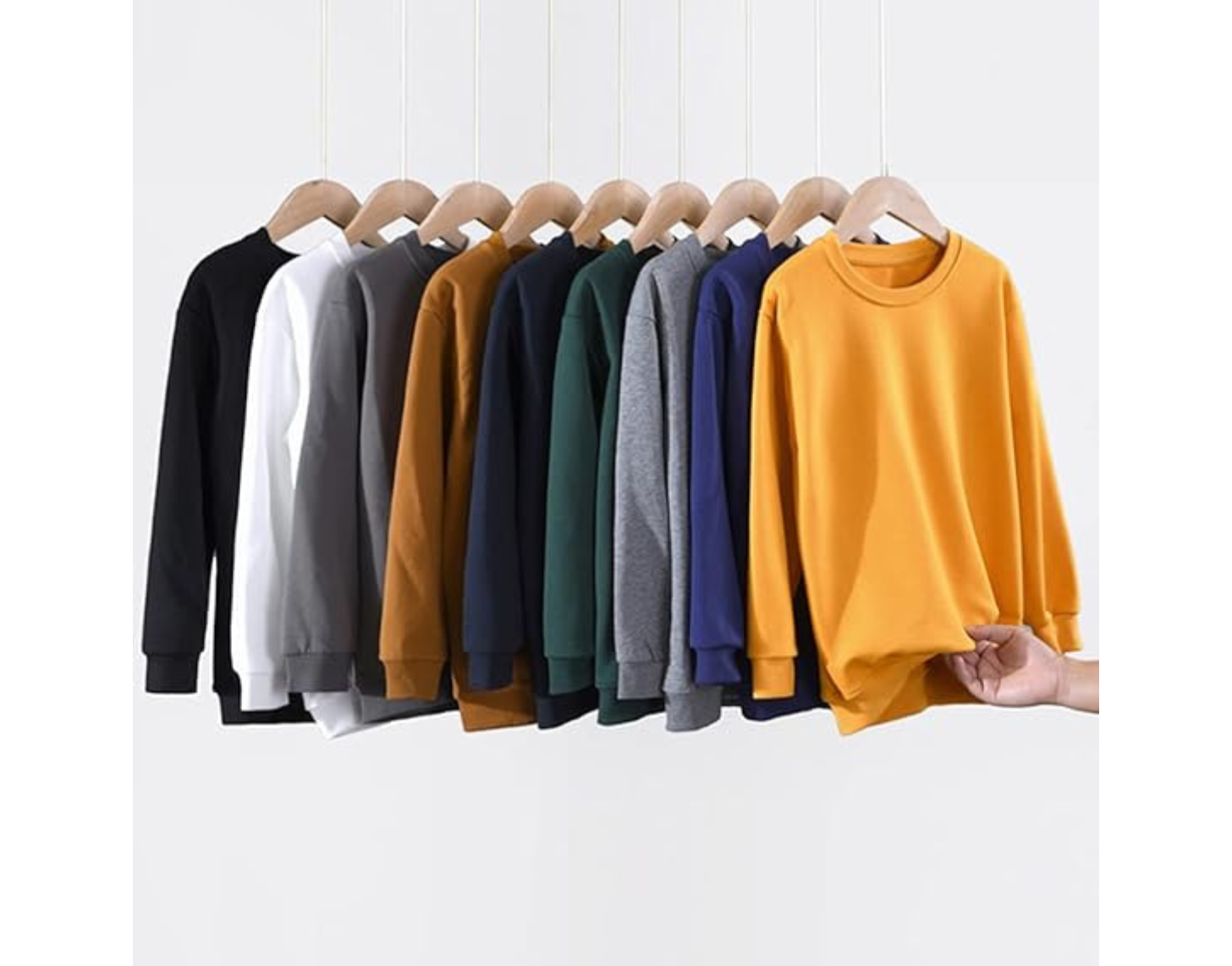 KISBINI Little Boys Crewneck Sweatshirt Long Sleeve Solid Tops for Kids