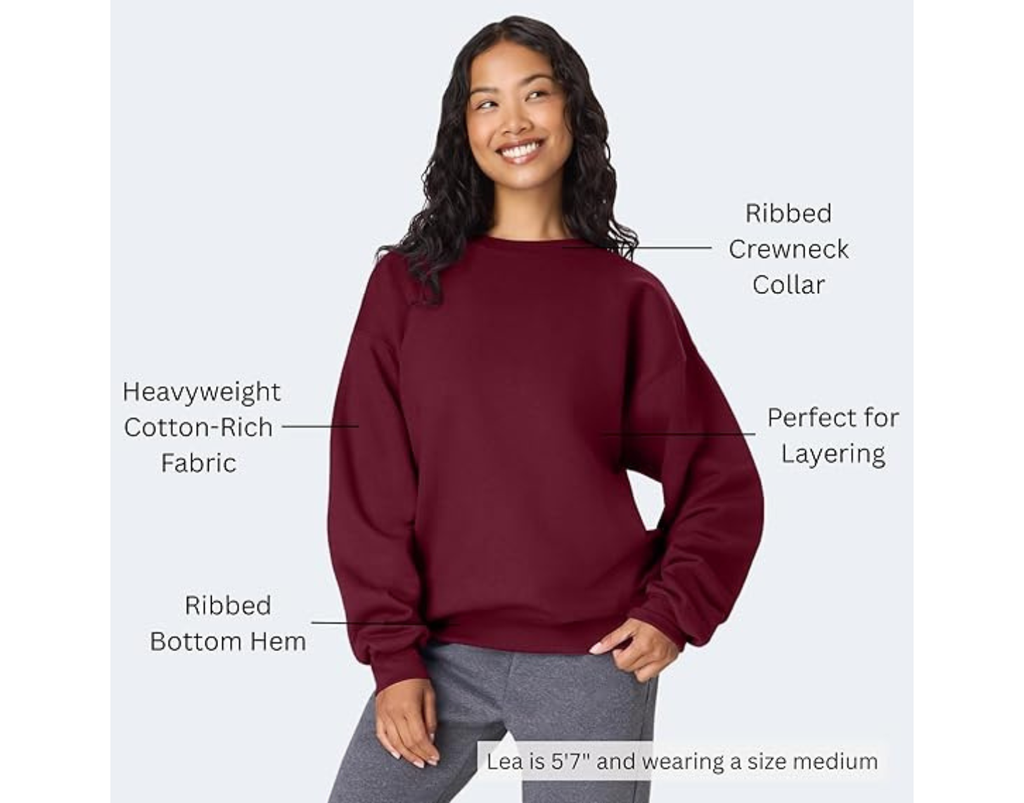 Hanes Men's Ultimate Sweatshirt, Heavyweight Fleece Sweatshirt, Crewneck Pullover for Men