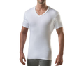 Men's Sweatproof Undershirt - Rayon Blend V Neck - Slim Fit - with Sweat Pads