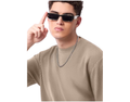 Men's Ribbed Short Sleeve T-Shirt(Only), Casual Crew Neck Tee with Split Hem & Vertical Stripe Streetwear for Summer