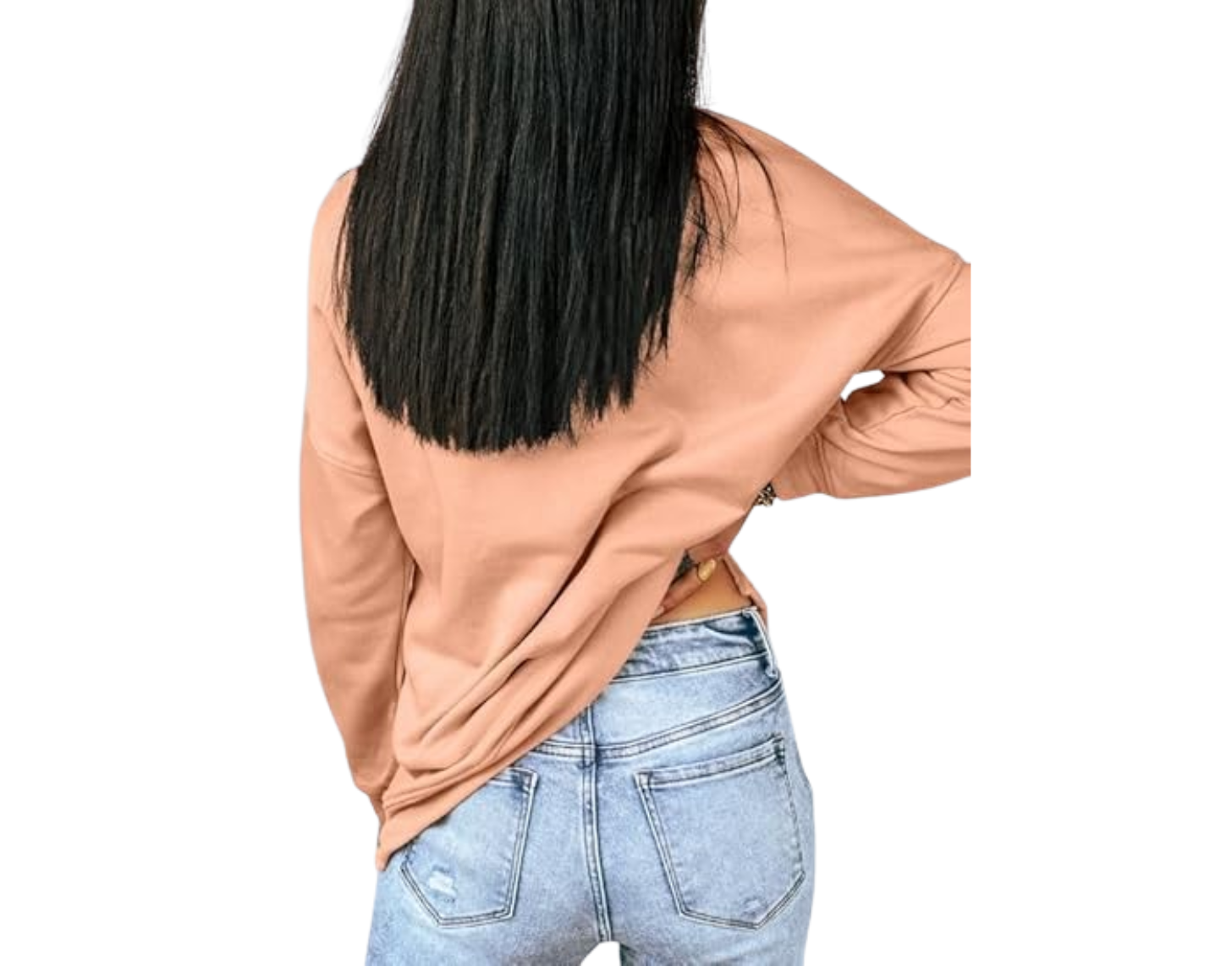 Dokotoo Women's Casual Crew Neck Sweatshirt Loose Soft Long Sleeve Pullover Tops