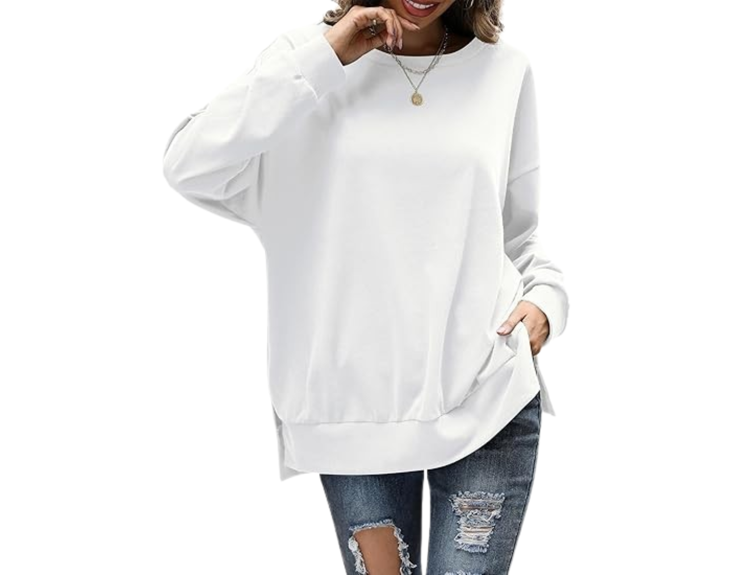 Florboom Womens Oversized Sweatshirts Crew Neck Long Sleeve Tunic Top Casual Fall Soft Pullover