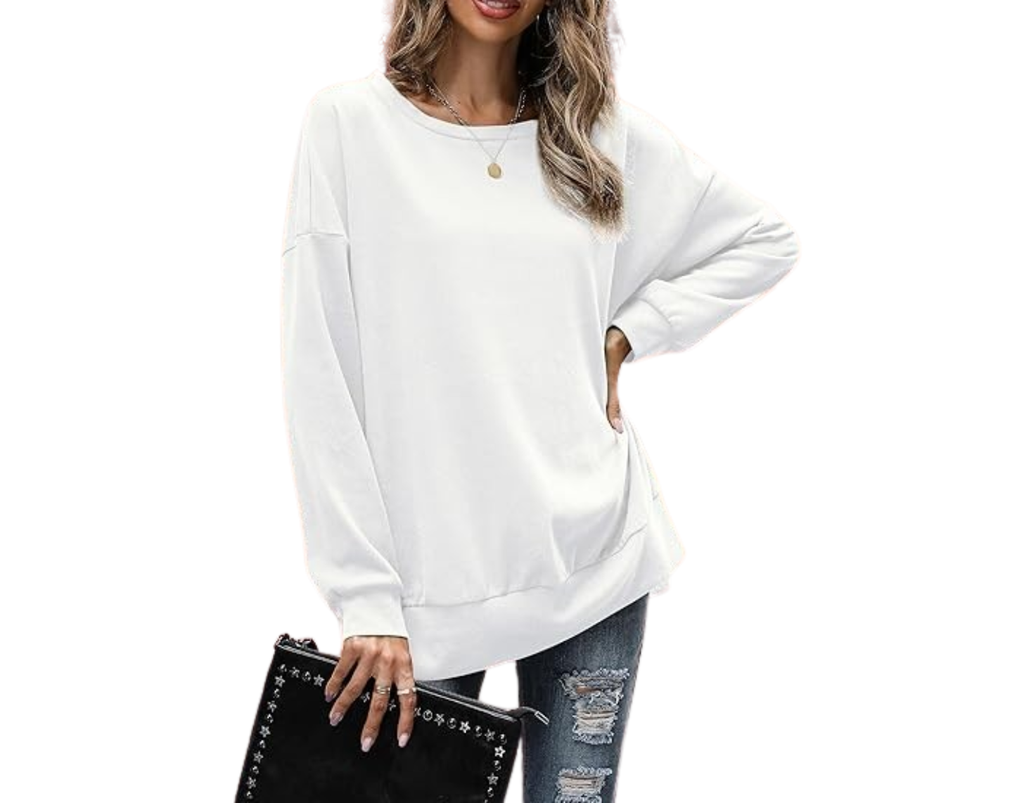 Florboom Womens Oversized Sweatshirts Crew Neck Long Sleeve Tunic Top Casual Fall Soft Pullover