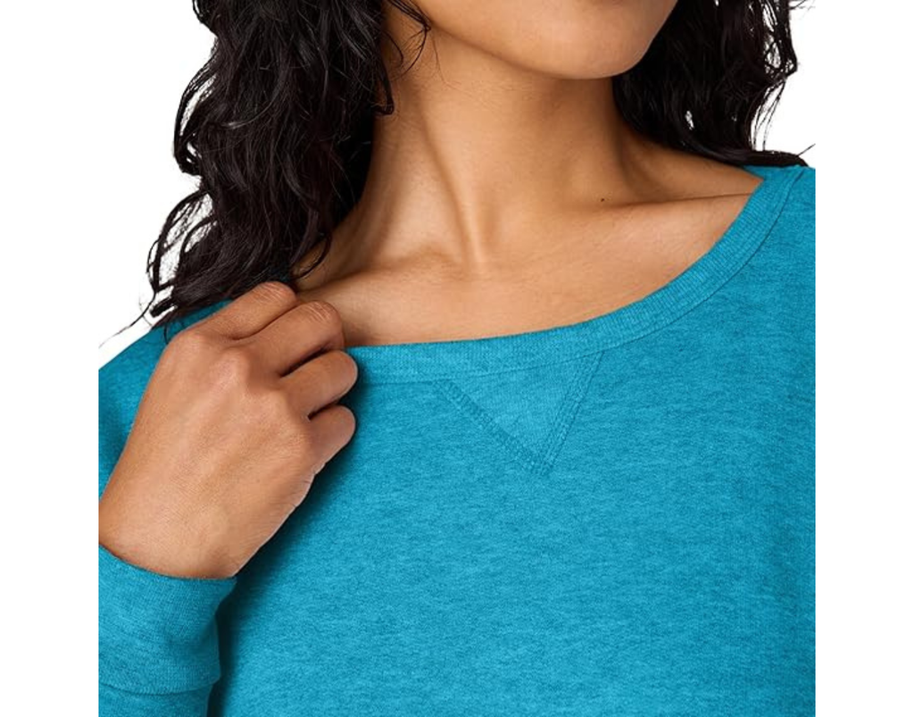Hanes womens Crewneck Sweatshirt, Ecosmart Fleece Pullover With V-notch, Sweatshirt for Women