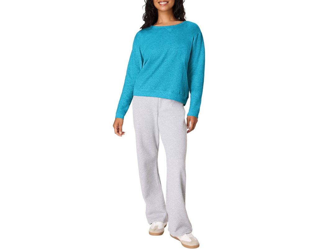 Hanes womens Crewneck Sweatshirt, Ecosmart Fleece Pullover With V-notch, Sweatshirt for Women