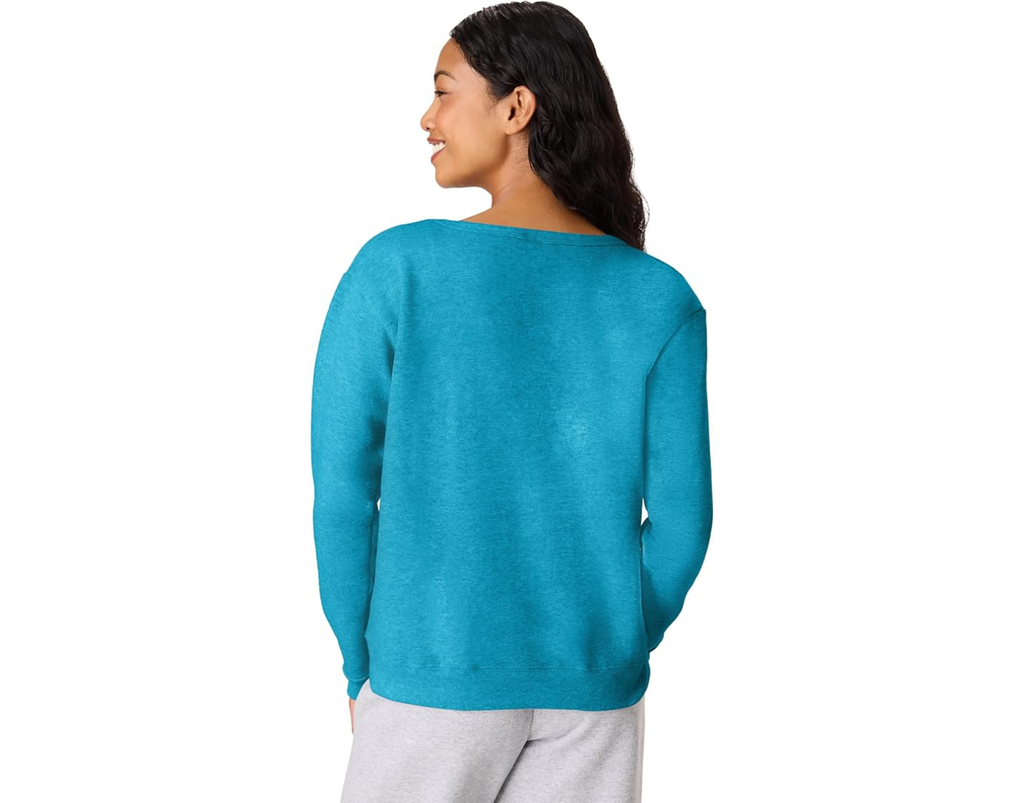 Hanes womens Crewneck Sweatshirt, Ecosmart Fleece Pullover With V-notch, Sweatshirt for Women