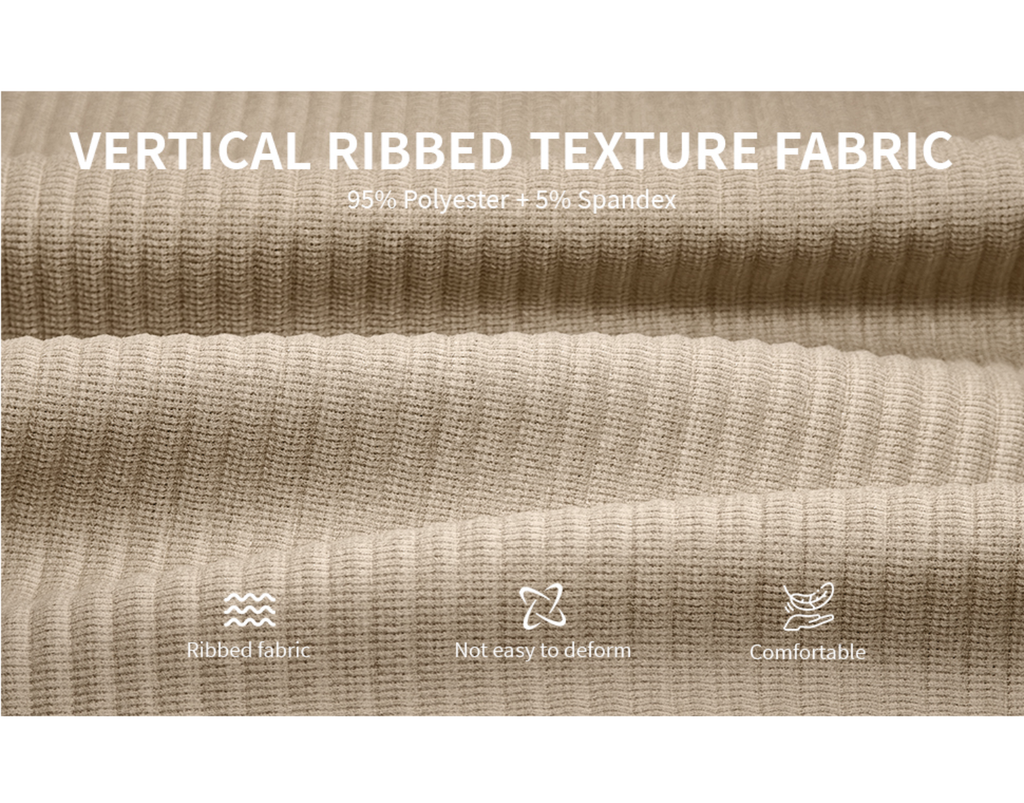 Men's Ribbed Short Sleeve T-Shirt(Only), Casual Crew Neck Tee with Split Hem & Vertical Stripe Streetwear for Summer
