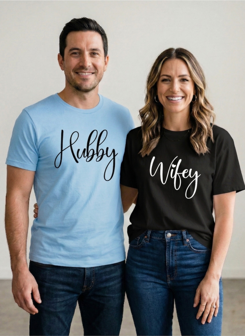 Wife Hubby Matching Couple T-Shirt