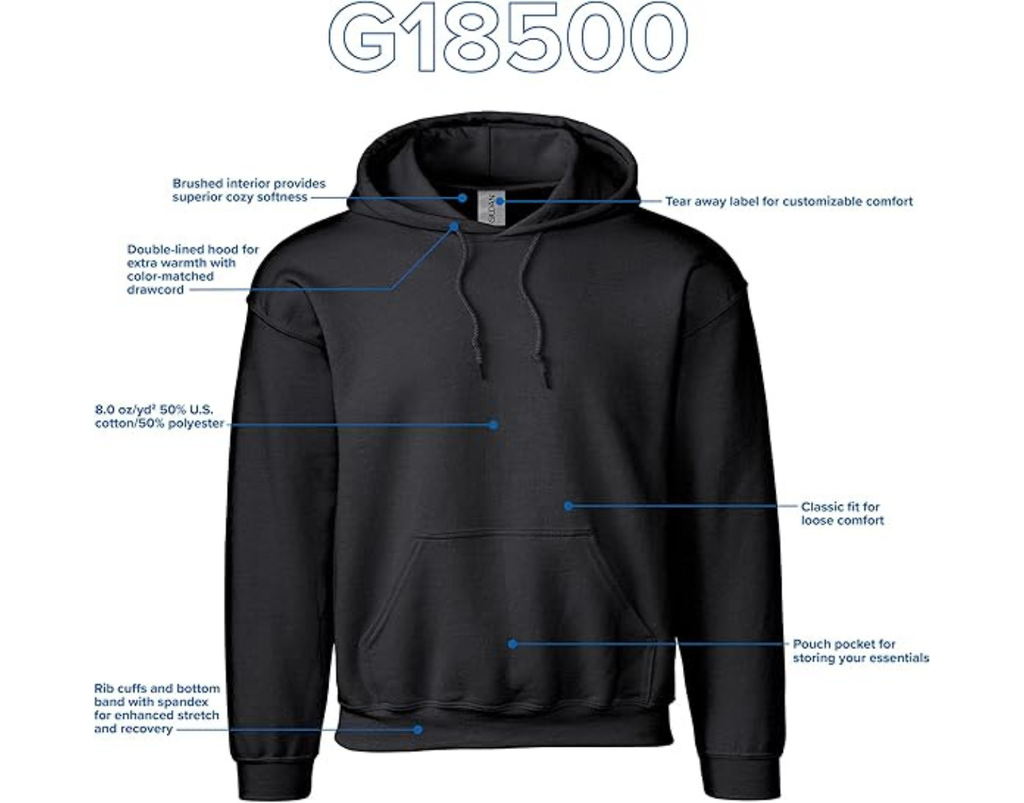 Gildan Adult Fleece Hoodie Sweatshirt, Style G18500, Multipack