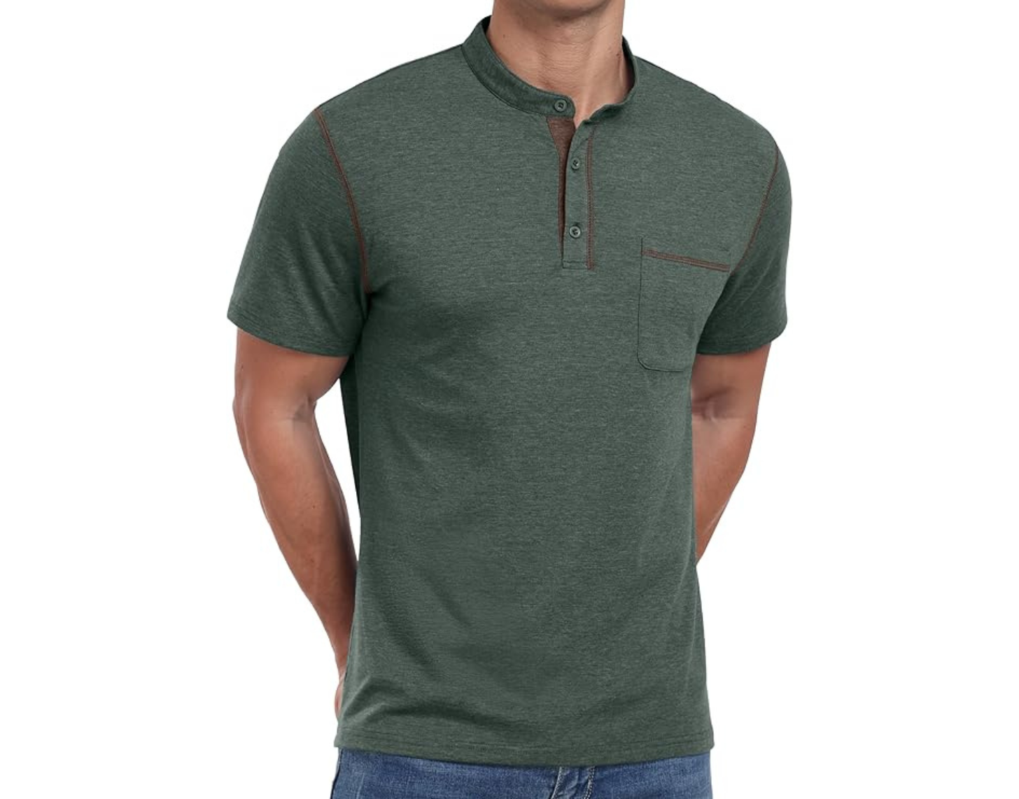 Sailwind Mens Henley Shirts Short Sleeve Summer Casual Classic Cotton T Shirts Pocket Button Shirt