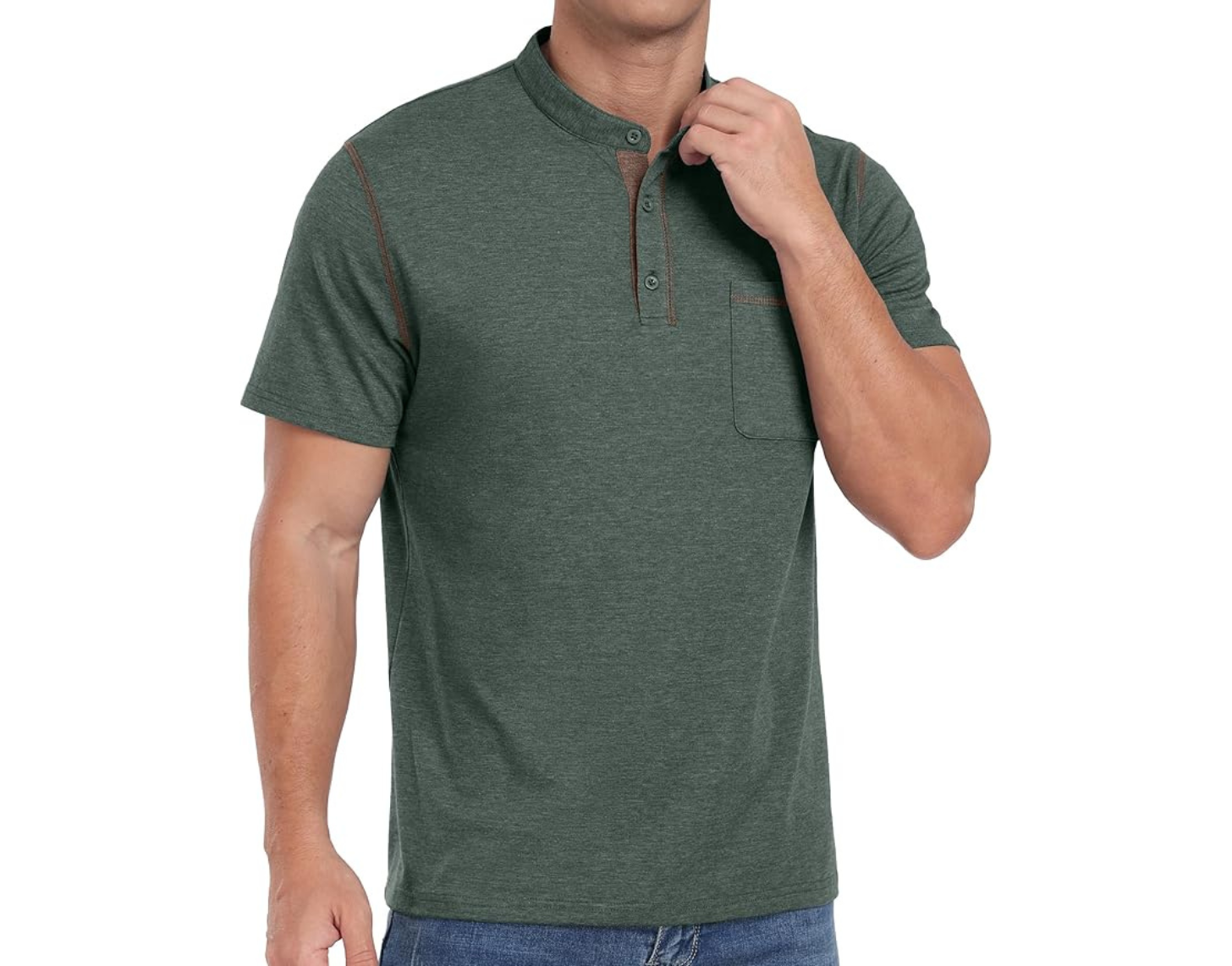 Sailwind Mens Henley Shirts Short Sleeve Summer Casual Classic Cotton T Shirts Pocket Button Shirt