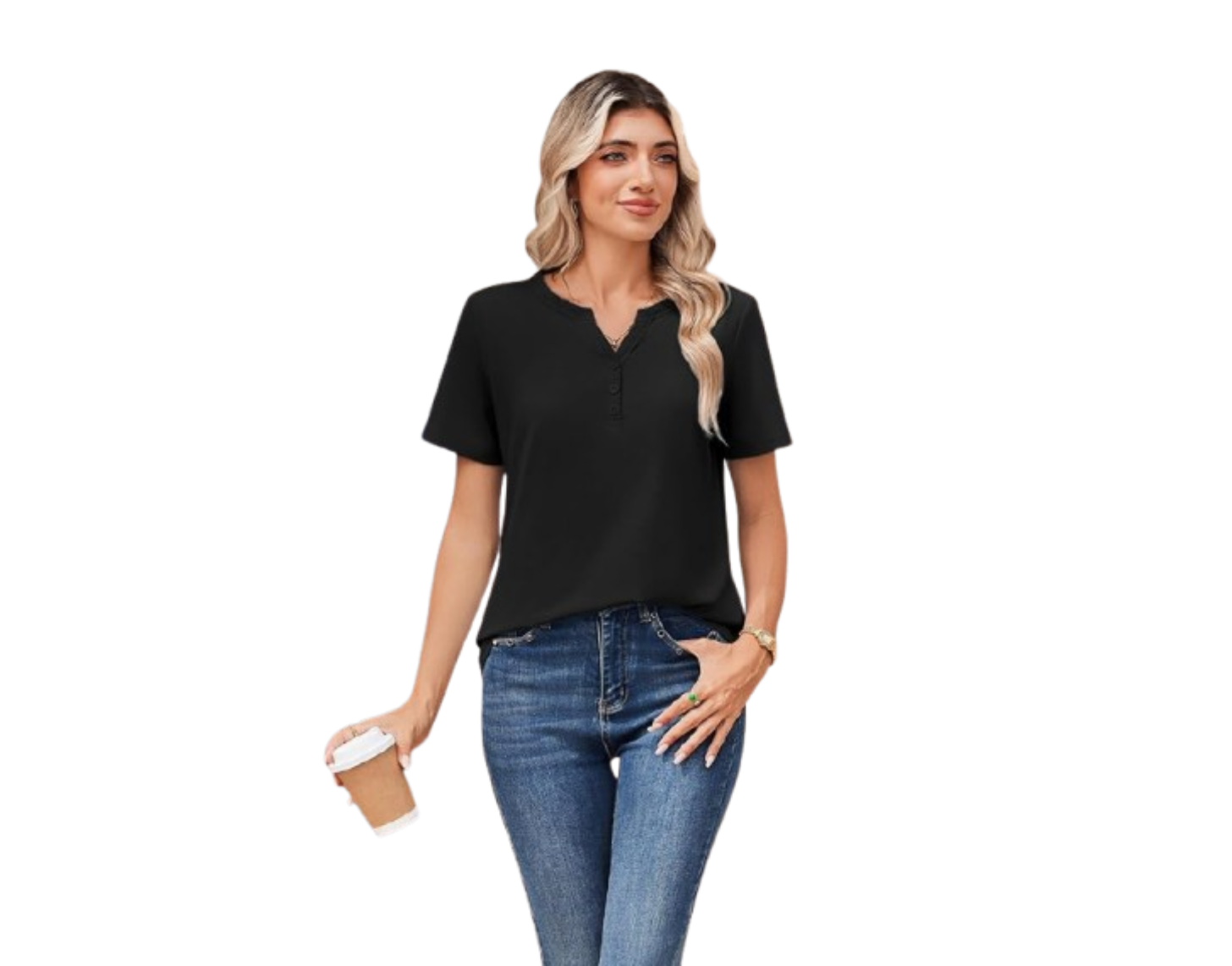 Zeagoo Womens Summer Tops V Neck Short Sleeve Shirts Dressy Casual Blouse Spring Vacation Tshirts Clothes