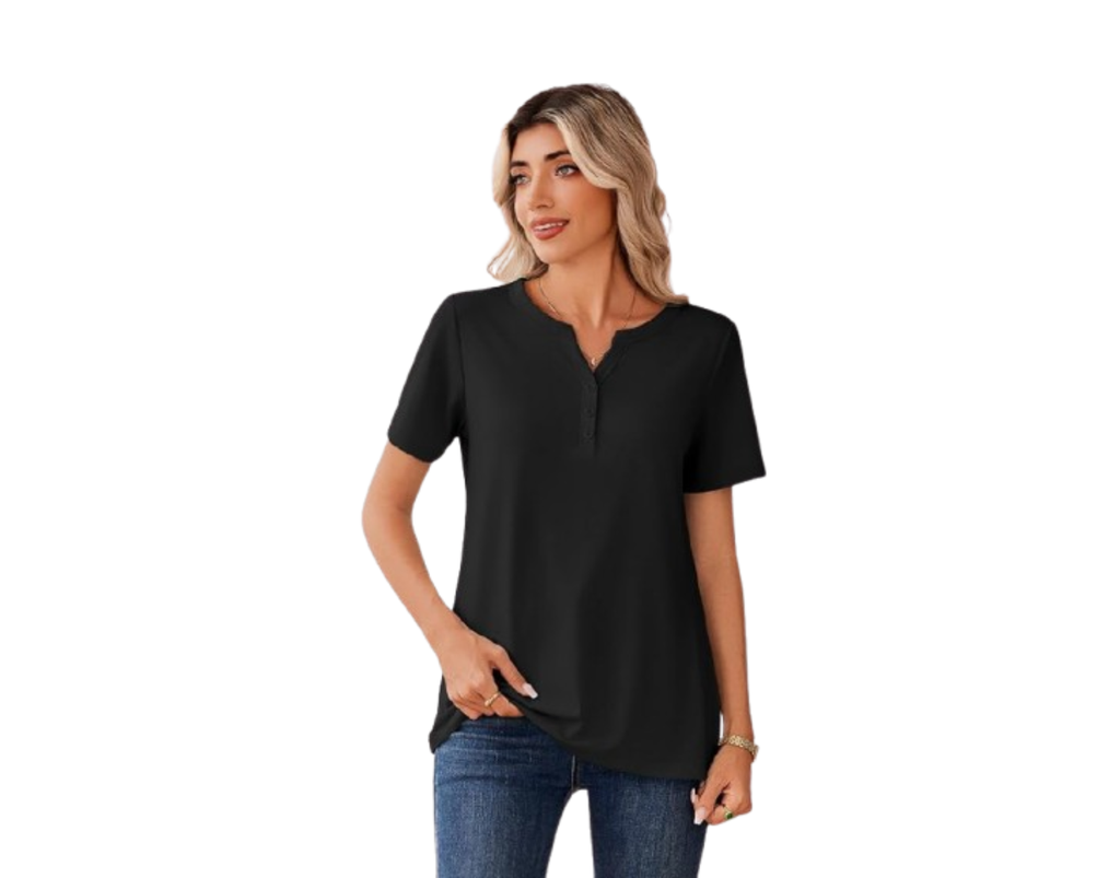 Zeagoo Womens Summer Tops V Neck Short Sleeve Shirts Dressy Casual Blouse Spring Vacation Tshirts Clothes