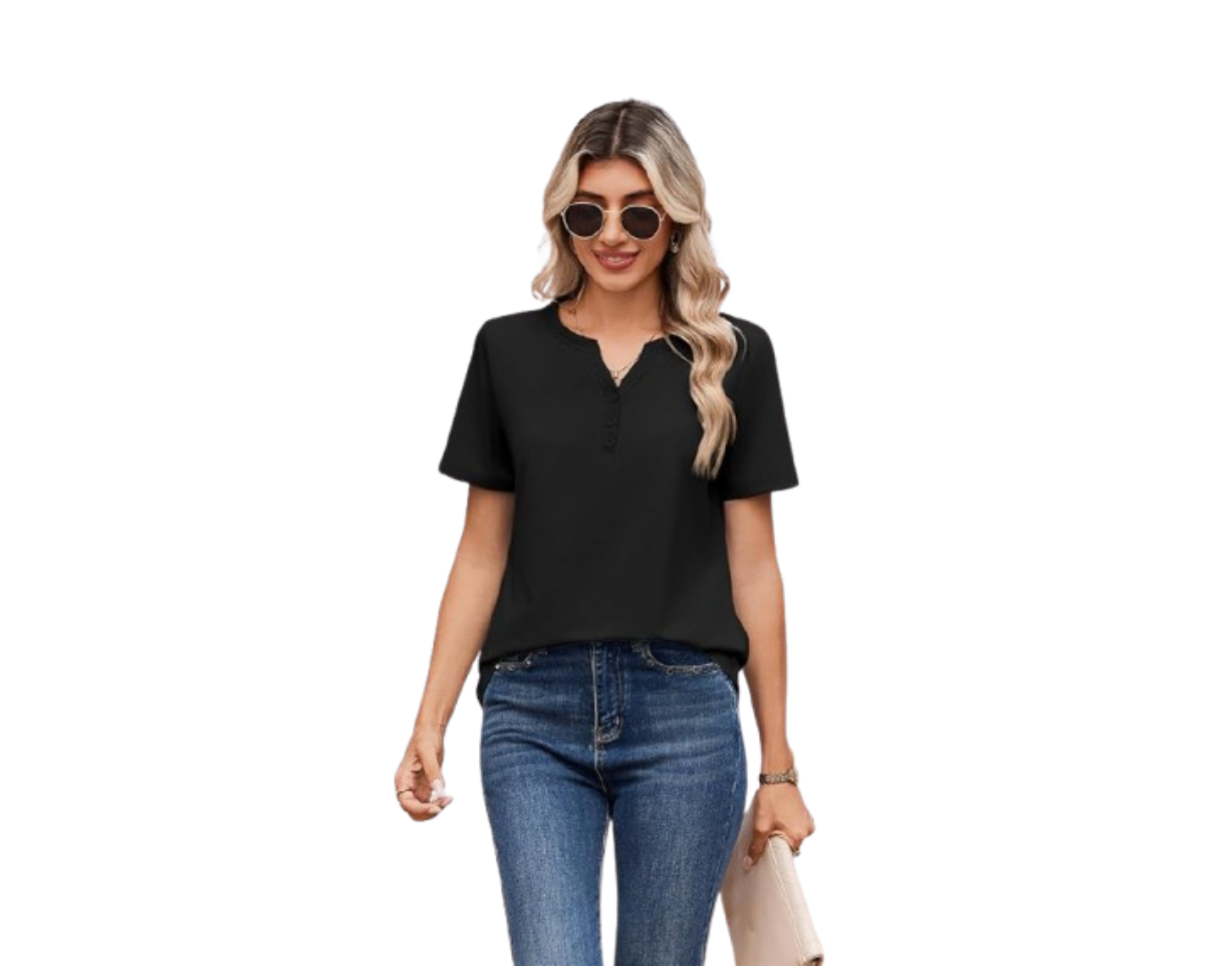 Zeagoo Womens Summer Tops V Neck Short Sleeve Shirts Dressy Casual Blouse Spring Vacation Tshirts Clothes