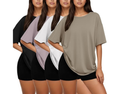 Siimcuzy 4 Pack Oversized Tshirts for Women, Loose Fit Crew Neck Summer Baggy Tops Workout Tees Plus Size T Shirts