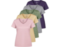 Real Essentials 5 Pack Women's Dry-Fit Short Sleeve V Neck T Shirt Workout Fitness Yoga Top Tee