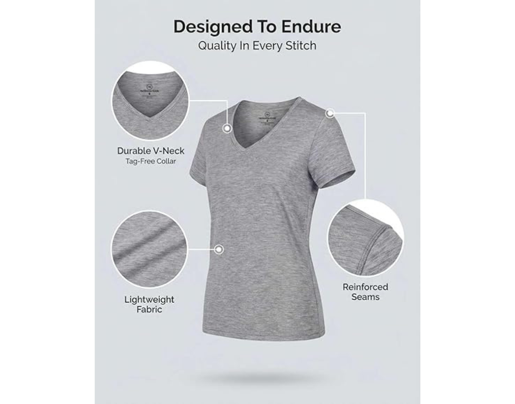 4 Pack V Neck T Shirts for Women Basic Tees Casual Short Sleeve Shirts Loose Fit Plus Size Tops Plain Summer Clothes