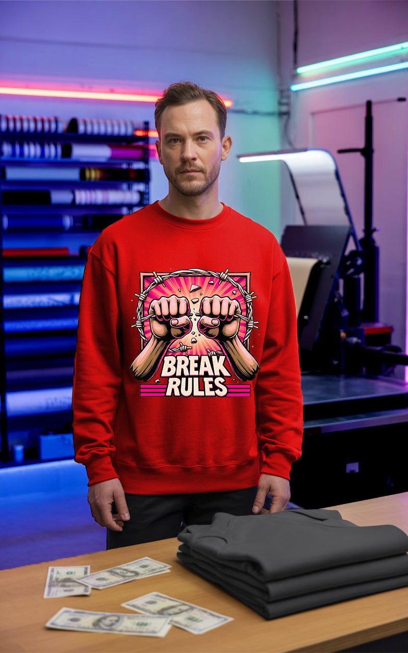 Customized Break Rules Sweat Shirt